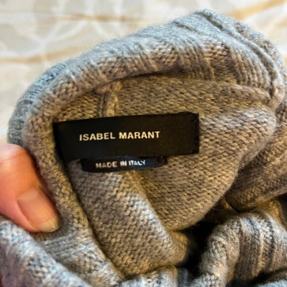 Isabel Marant gray side slit turtleneck sweater wool camel hair size 38 - Picture 3 of 11
